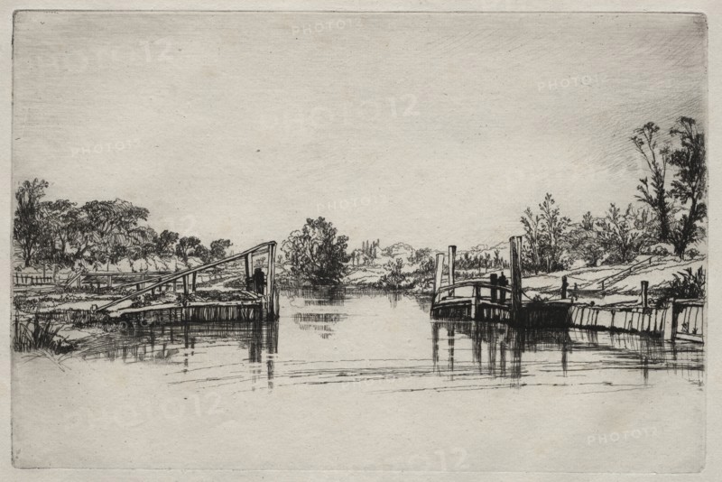 Egham Lock. Creator: Francis Seymour Haden (British, 1818-1910).