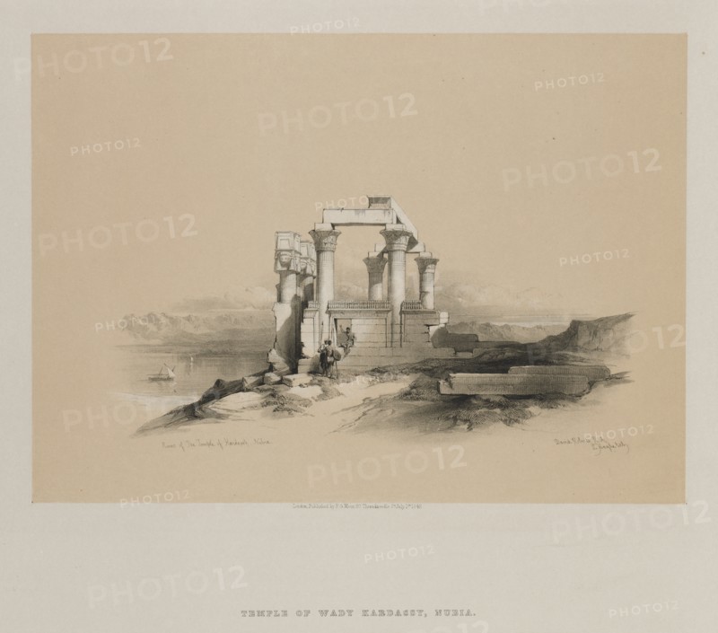 Egypt and Nubia, Volume II: Ruins of the Temple of Kardeseh, Nubia, 1848. Creator: Louis Haghe (British, 1806-1885); F.G.Moon, 20 Threadneedle Street, London.