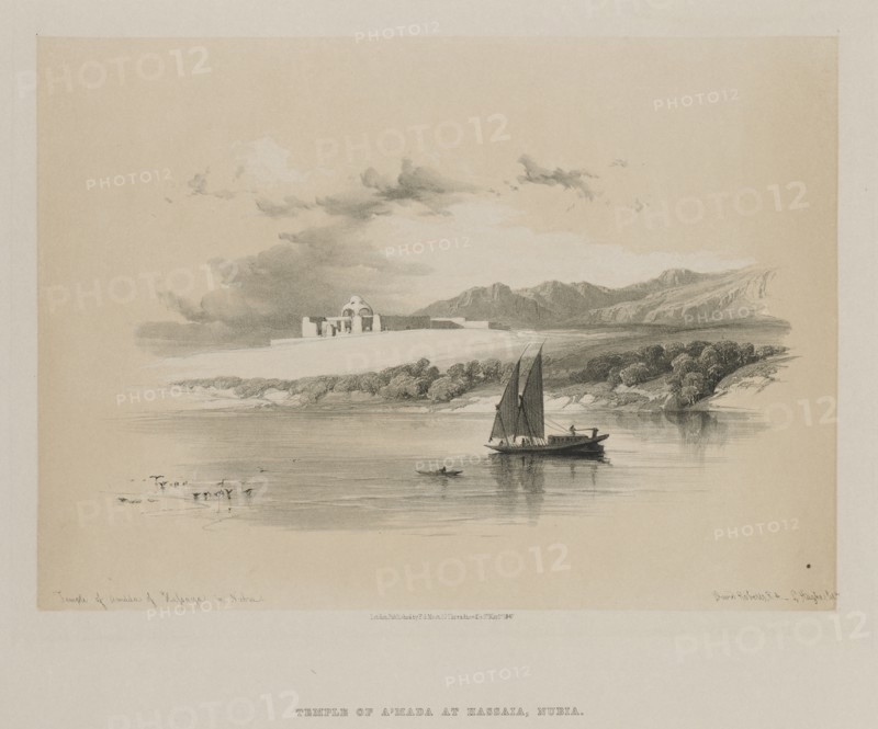 Egypt and Nubia, Volume II: Temple of Amdda, of Hassaya in Nubia, 1847. Creator: Louis Haghe (British, 1806-1885); F.G.Moon, 20 Threadneedle Street, London.