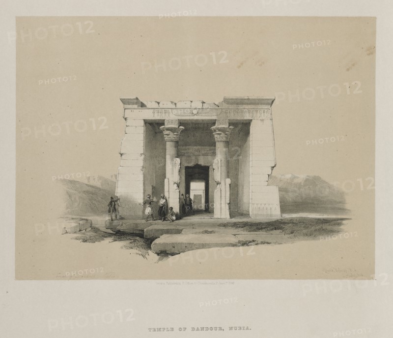 Egypt and Nubia, Volume II: Temple of Dandour, Nubia, 1848. Creator: Louis Haghe (British, 1806-1885); F.G.Moon, 20 Threadneedle Street, London.