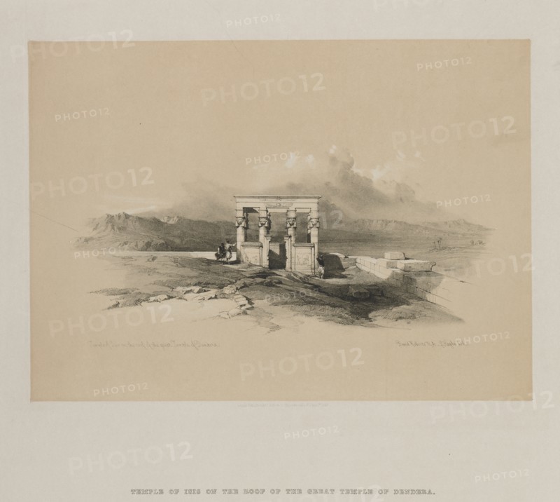 Egypt and Nubia, Volume II: Temple of Isis on the Roof of the Great Temple of Dendera , 1848. Creator: Louis Haghe (British, 1806-1885); F.G.Moon, 20 Threadneedle Street, London.