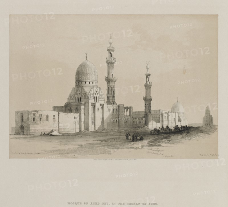 Egypt and Nubia, Volume III: Tombs of the Caliphs-Cairo. Mosque of Ayed Be[y], 1849. Creator: Louis Haghe (British, 1806-1885); F.G.Moon, 20 Threadneedle Street, London.