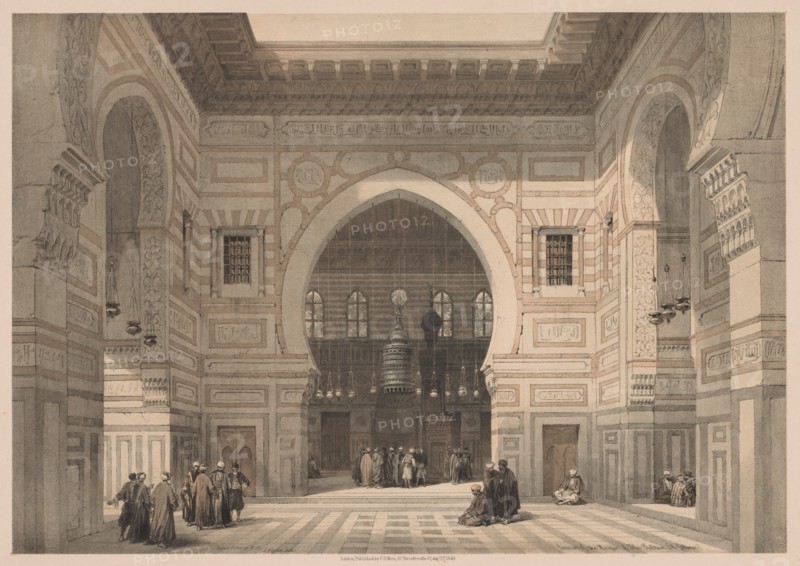 Egypt and Nubia: Volume III - No. 36, Interior of the Mosque of the Sultan El Ghoree, 1838. Creator: Louis Haghe (British, 1806-1885).