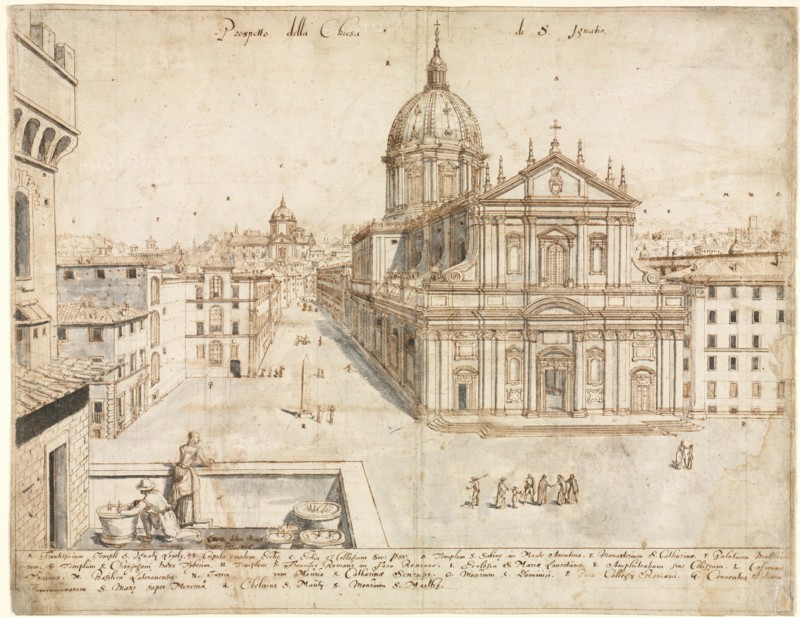 Eighteen Views of Rome: The Church of SantIgnazio, 1665. Creator: Lievin Cruyl (Flemish, c. 1640-c. 1720).