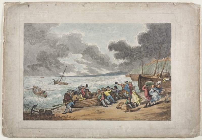 Embarking from Brighthelmstone to Dieppe, 1787. Creator: Thomas Rowlandson (British, 1756-1827).
