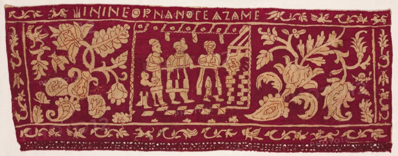Embroidered Border: The Baking of Unleavened Bread, 1500s-1600s. Creator: Unknown.