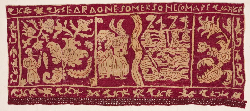 Embroidered Border: The Pharaoh Being Submerged in the Sea, 1500s-1600s. Creator: Unknown.
