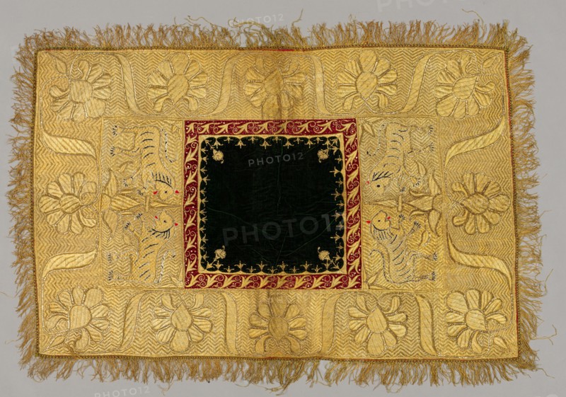 Embroidered Cover, 1800s. Creator: Unknown.