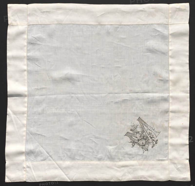 Embroidered Handkerchief, 19th century. Creator: Unknown.