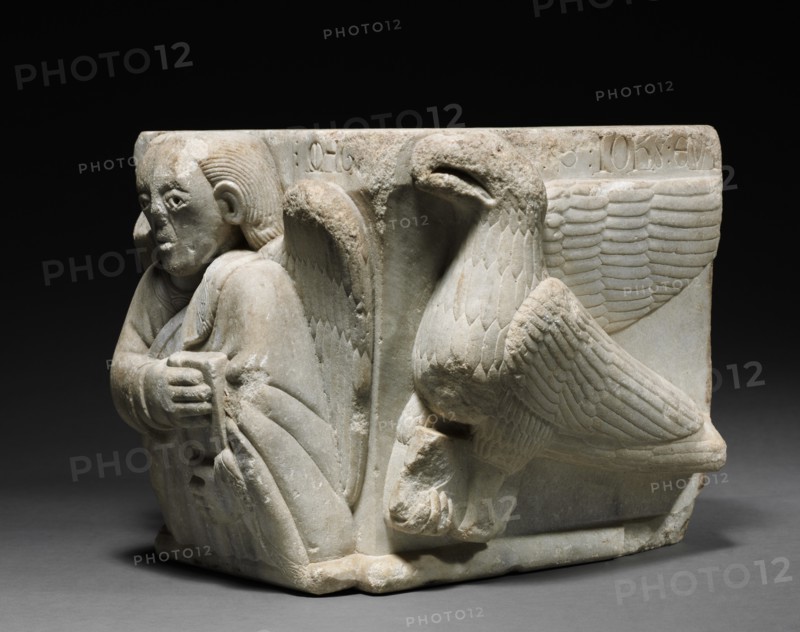 Engaged Capital with Figures of a Man and of an Eagle, 1175-1200. Creator: Unknown.