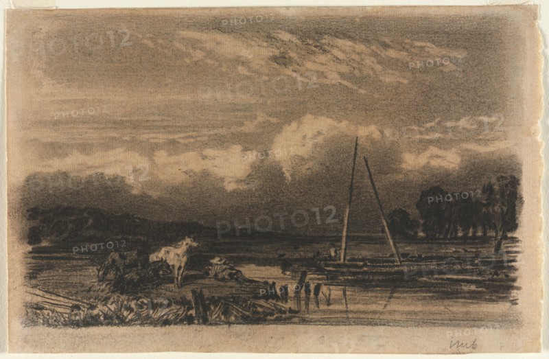 English View, after Jules Dupré, 1800s. Creator: Unknown.