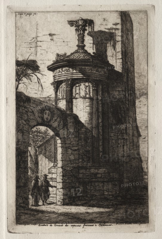 Entrance to the French Capuchin Convent at Athens, 1854. Creator: Charles Meryon (French, 1821-1868).