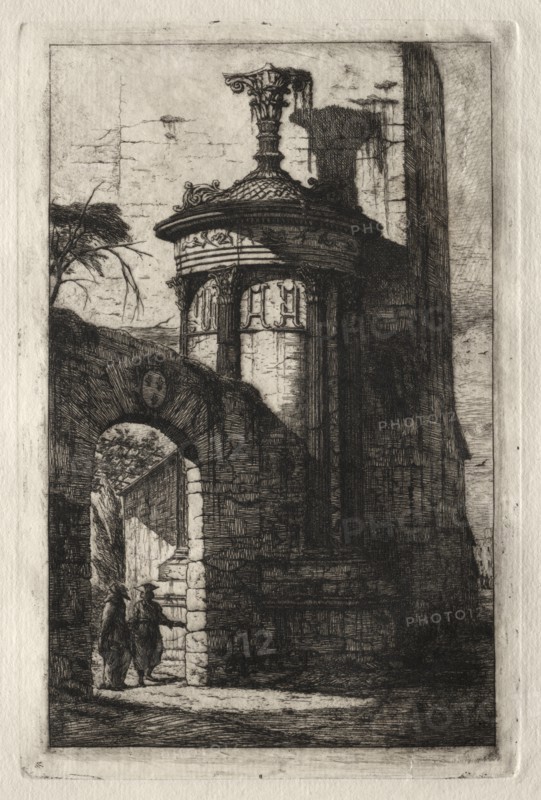 Entrance to the French Capuchin Convent at Athens, 1854. Creator: Charles Meryon (French, 1821-1868).