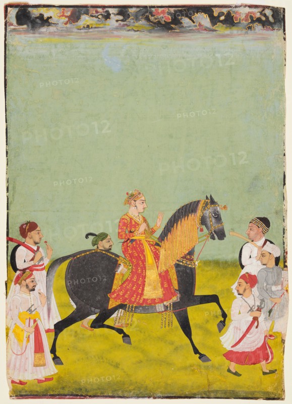Equestrian Raj Singh II, son of Pratap Singh (r. 1752-55), c. 1760. Creator: Unknown.