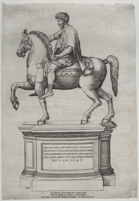 Equestrian Statue of Marcus Aurelius, 1548. Creator: Nicolas Beatrizet (French, 1515-after 1565).