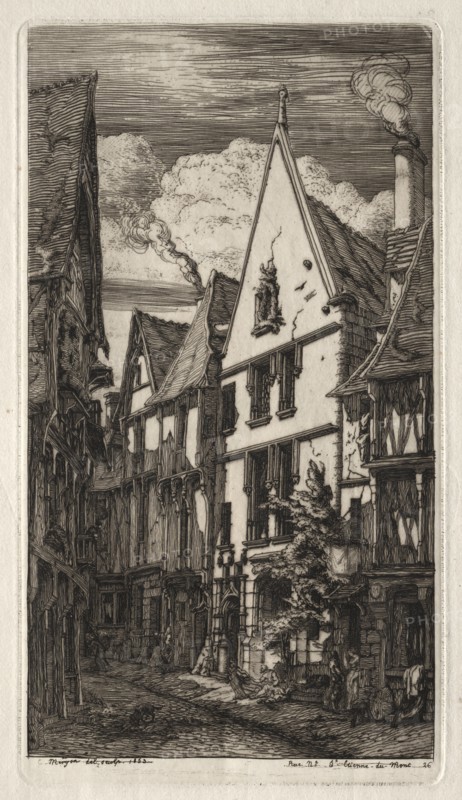 Etchings of Paris: à Bourges, 1853. Creator: Charles Meryon (French, 1821-1868).