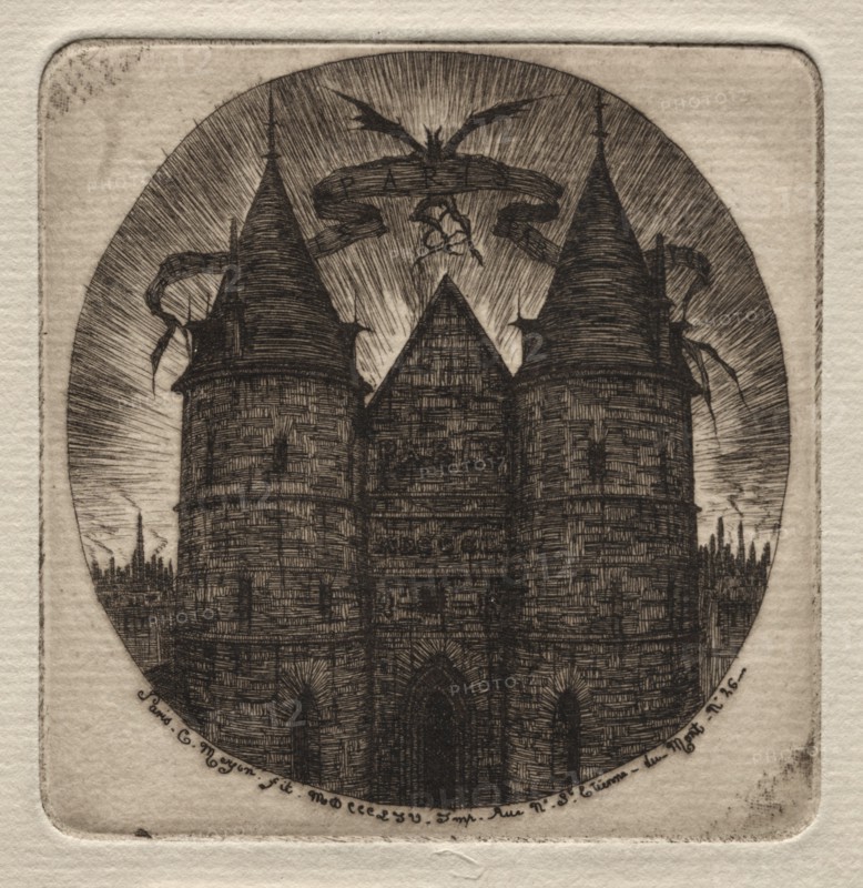 Etchings of Paris: Old Gate of the Palace of Justice, 1854. Creator: Charles Meryon (French, 1821-1868).