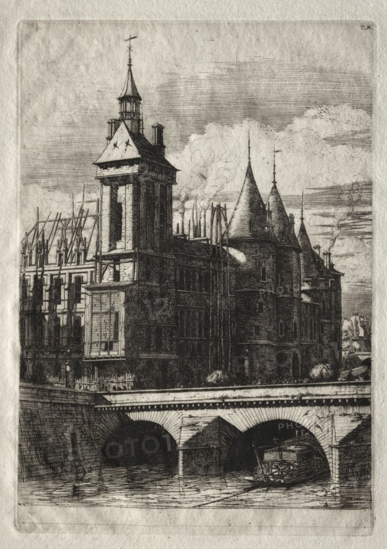Etchings of Paris: The Clock Tower, 1852. Creator: Charles Meryon (French, 1821-1868).