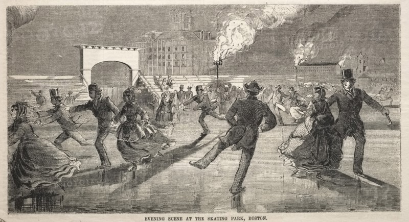 Evening Scene at the Skating Park, Boston, 1859. Creator: Winslow Homer (American, 1836-1910).