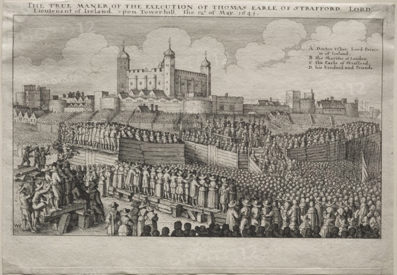 Execution of the Earl of Strafford, 1641. Creator: Wenceslaus Hollar (Bohemian, 1607-1677).
