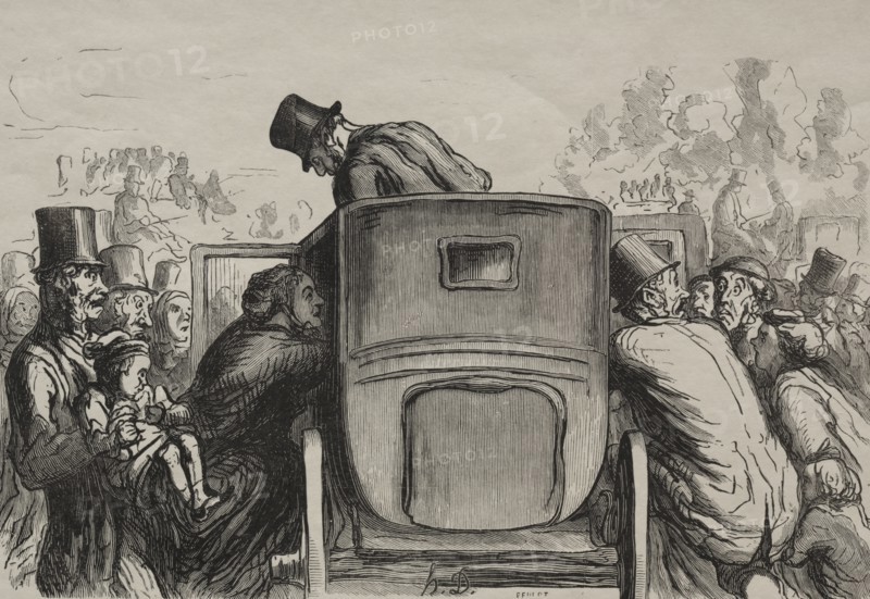 Exposition universelle: Letranger trouve toutes les facilités pour retourner à son hôtel. Creator: Honoré Daumier (French, 1808-1879).