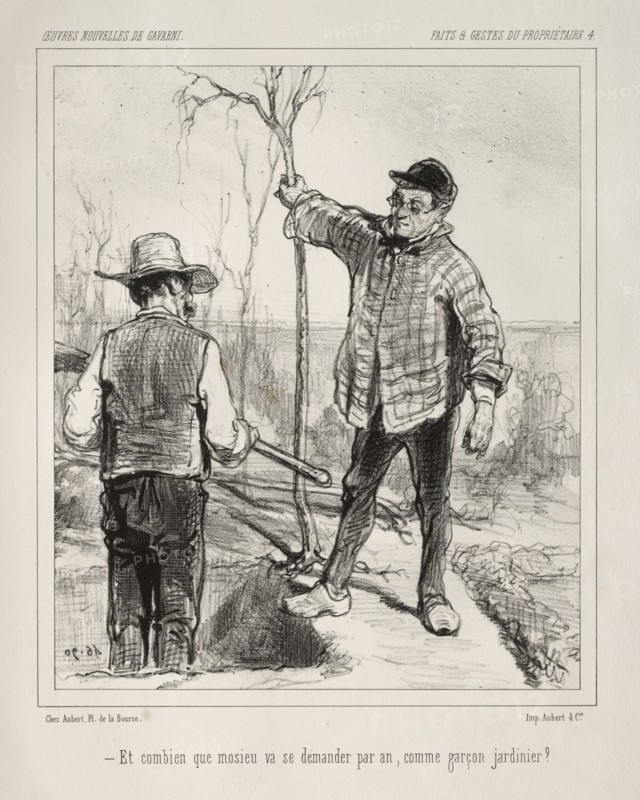Faite et Gestes du Propriétaire. Creator: Paul Gavarni (French, 1804-1866).