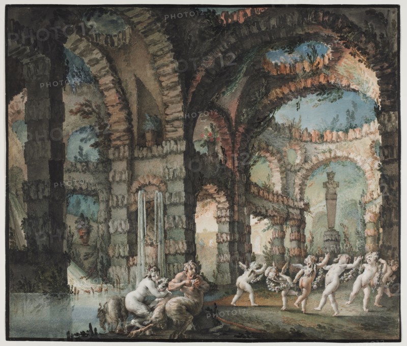 Family of Satyrs with Dancing Cherubs, c. 1775-1776. Creator: Giovanni David (Italian, 1743-1790).