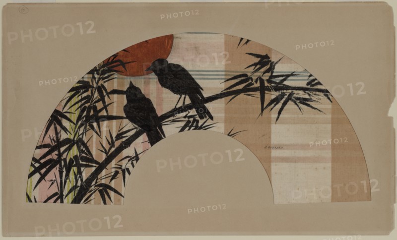 Fan, c. 1890. Creator: Henri Charles Guérard (French, 1846-1897).