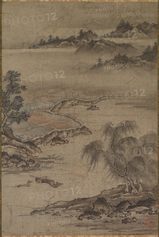 Farming and Herding Buffalo in Summer, mid- to late 1500s. Creator: Kan? J?shin (Hideyori) (Japanese, active c. 1540).