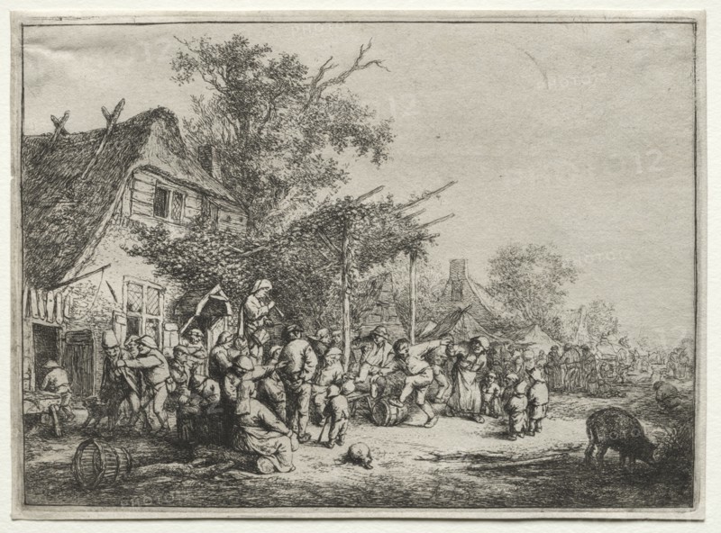 Festival Under the Trellis. Creator: Adriaen van Ostade (Dutch, 1610-1684).