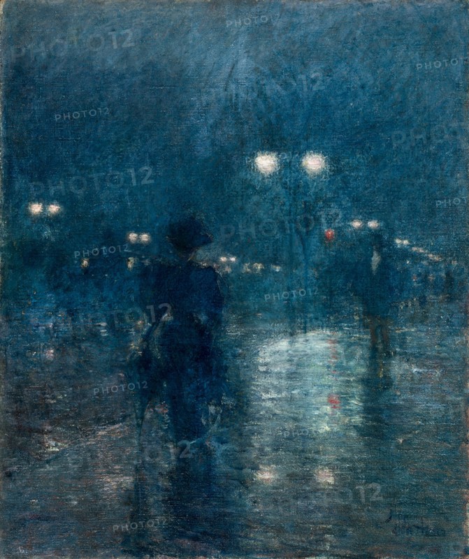 Fifth Avenue Nocturne, c. 1895. Creator: Childe Hassam (American, 1859-1935).