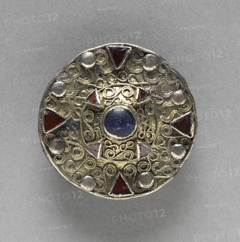 Filigree Disk Brooch with Central Boss, late 600s. Creator: Unknown.