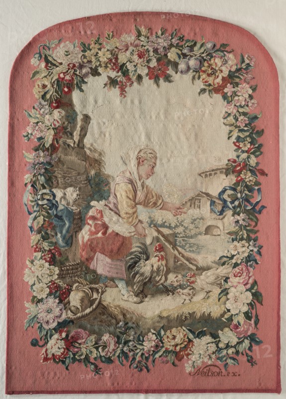 Fire Screen Panel and Frame , c. 1775. Creator: Gobelins (French); Jean-Baptiste Marie Hüet (French, 1745-1811), after a design by ; Maurice Jacques (French, 1712-1784), after a design by.
