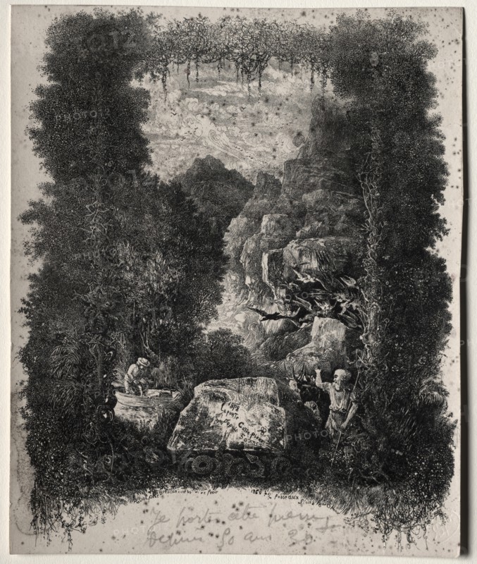 First Frontispiece for Fables and Fairy-Tales by Thierry-Faletans, 1868. Creator: Rodolphe Bresdin (French, 1822-1885).