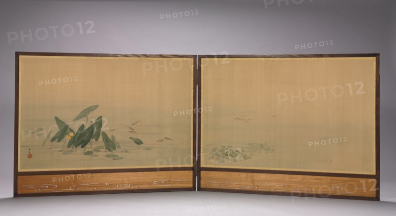 Fish in a Lotus Pond, 1800s. Creator: Donshu Ohara (Japanese).