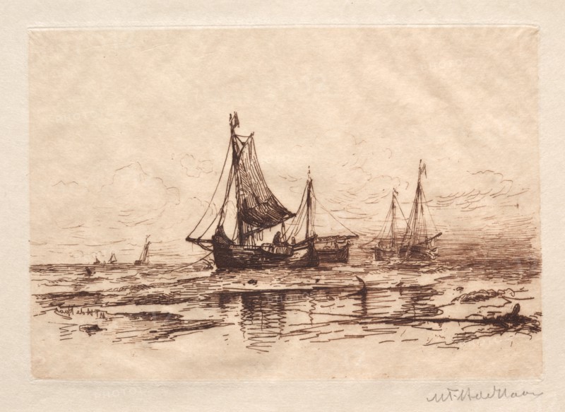 Fishing Boats on the Beach at Scheveningen. Creator: Maurits Frederik Hendrik De Haas (American, 1832-1895).