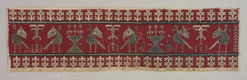 Five Embroidered Fragments, 18th-19th century. Creator: Unknown.
