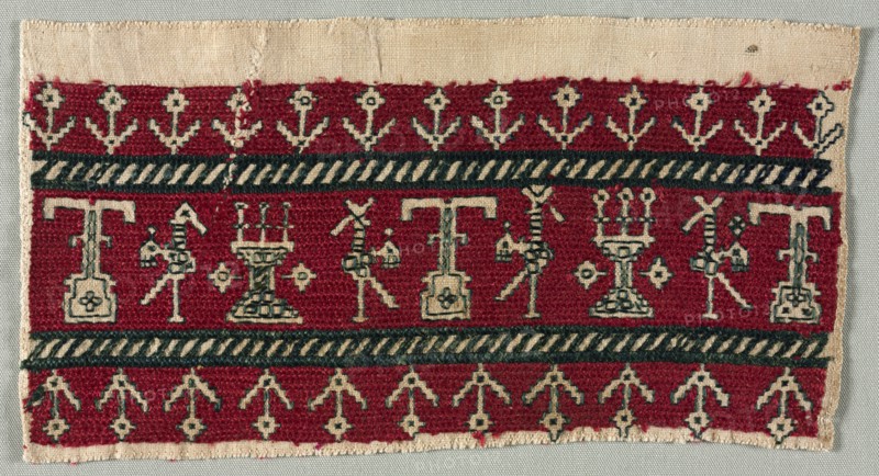 Five Embroidered Fragments, 18th-19th century. Creator: Unknown.
