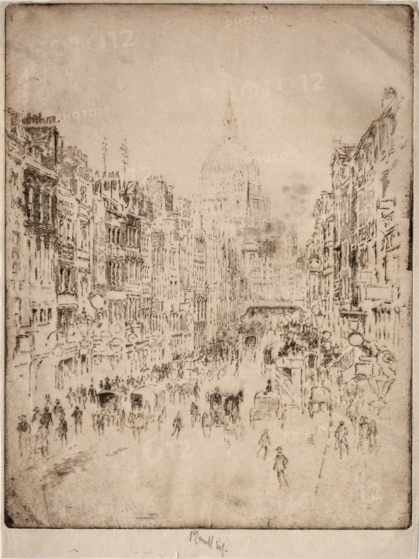Fleet Street, Up to St. Paul's, 1896. Creator: Joseph Pennell (American, 1857-1926).