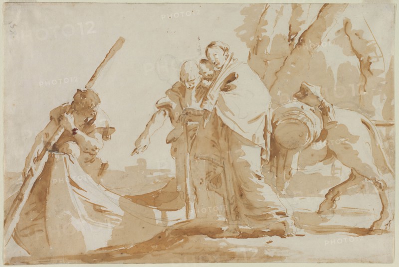 Flight into Egypt: The Embarkment of the Holy Family, c. 1735. Creator: Giovanni Battista Tiepolo (Italian, 1696-1770).