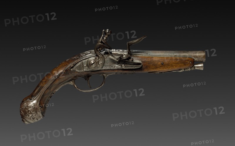 Flintlock Pistol, 1700s. Creator: Bortolo Agazzi (Italian); Lazaro Lazarino (Italian).