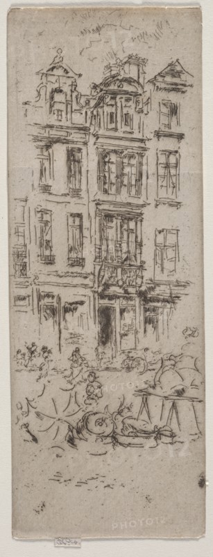 Flower Market, Brussels. Creator: James McNeill Whistler (American, 1834-1903).