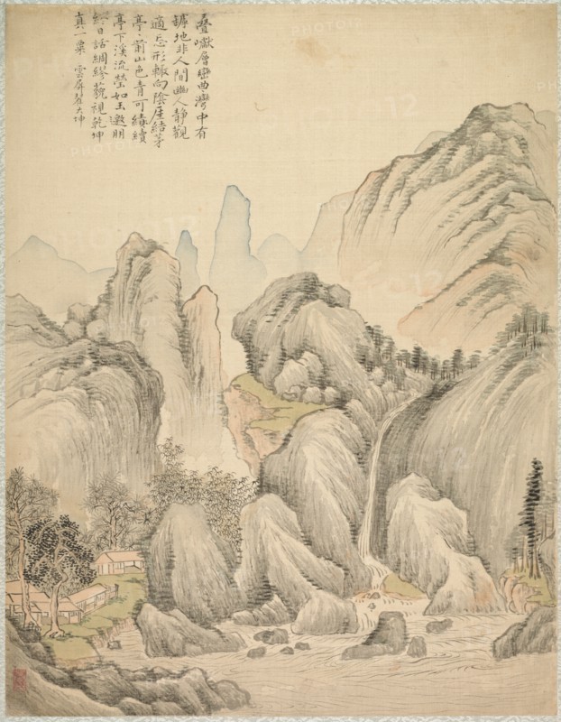 Folded Hills and Layered Peaks, 1847. Creator: Tsubaki Chinzan (Japanese, 1801-1854).