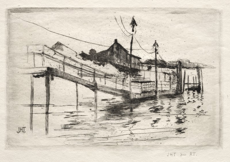 Footbridge, Bridgeport, Connecticut. Creator: John Henry Twachtman (American, 1853-1902).