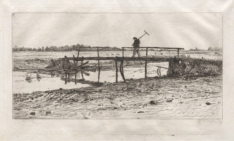 Footbridge, Worth, 1879. Creator: Otto H. Bacher (American, 1856-1909).