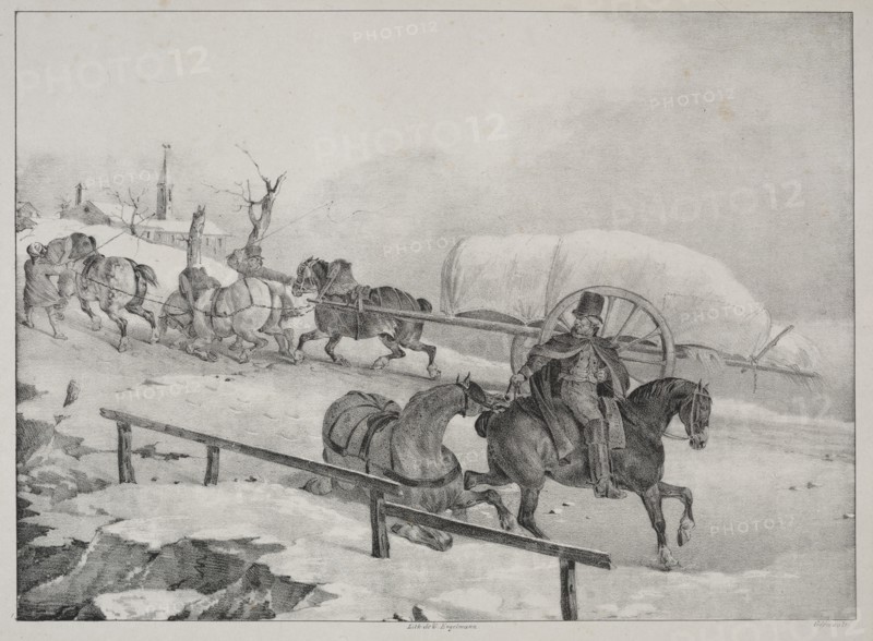 Four Diverse Subjects: Wagon climbing a Hill. Creator: Théodore Géricault (French, 1791-1824).