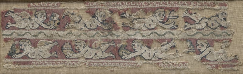 Fragment of a Sleeve Band with Floating Erotes, 600s - 700s. Creator: Unknown.