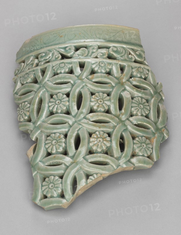 Fragment of Garden Stool with Openwork Design, 1200s. Creator: Unknown.
