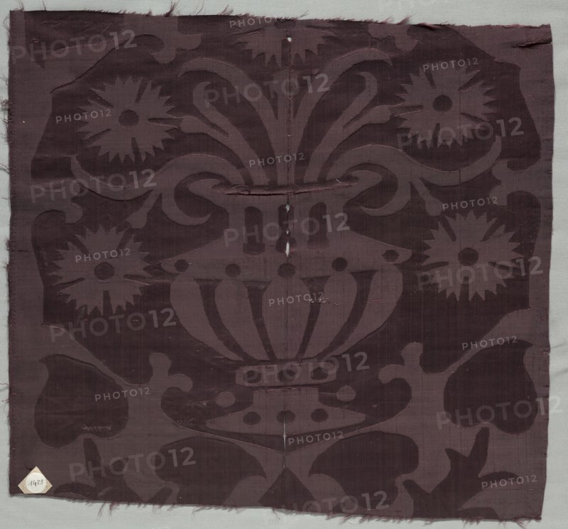 Fragment of Silk Damask Textile, 1500s. Creator: Unknown.