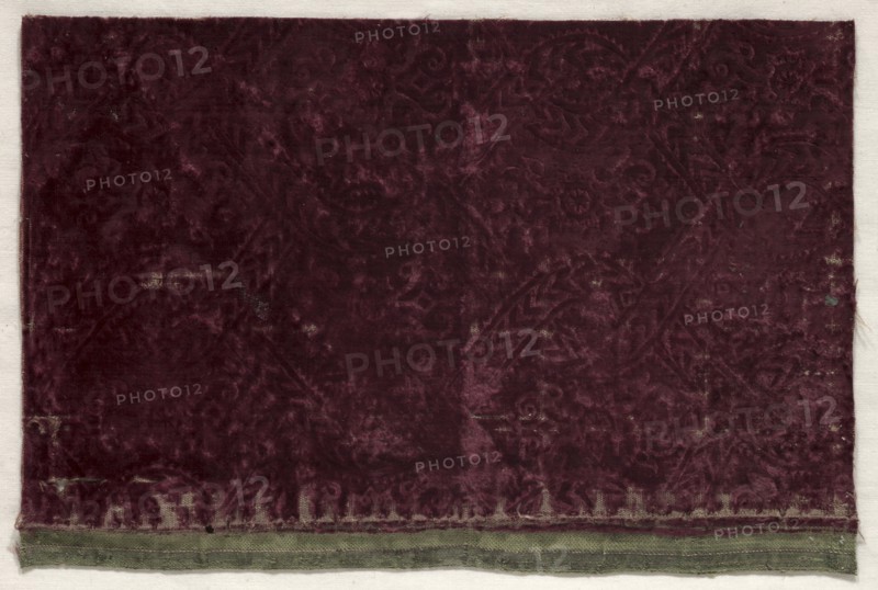Fragment of Stamped Velvet, first half of 17th century. Creator: Unknown.